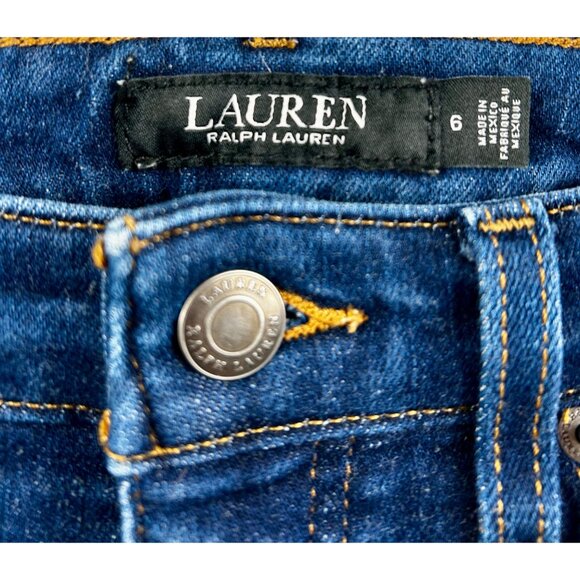 Lauren Ralph Lauren Black Label Dark Wash Skinny Jeans Size 6 –‎ Premium Stretch - Picture 3 of 9